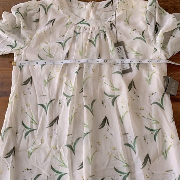 Ny&co Eva Mendes Floral Lined 3/4 Sheer Sleeve Dress Sz XS - Picture 6 of 8